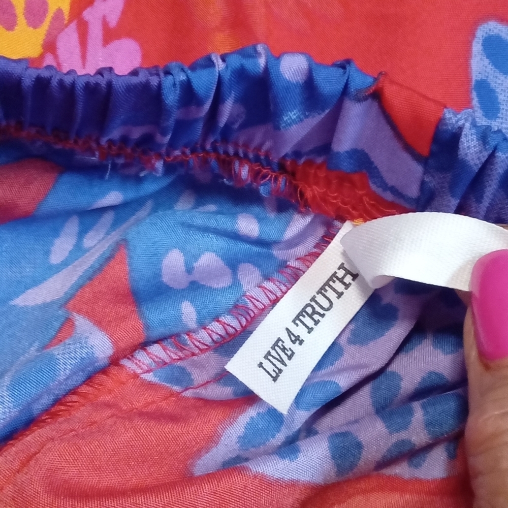 Live 4 Truth Floral Palazzo Wide Leg Slit Leg Multicolor Pants Women Size Small - Picture 2 of 16